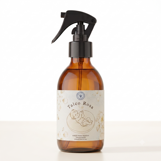 Spray Textil Talco Rosa 250 ml | Suavidad Floral para Tejidos